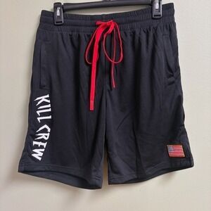 Kill Crew Muay Thai Shorts Mens Size M Black MMA Fighting Gym USA Pockets